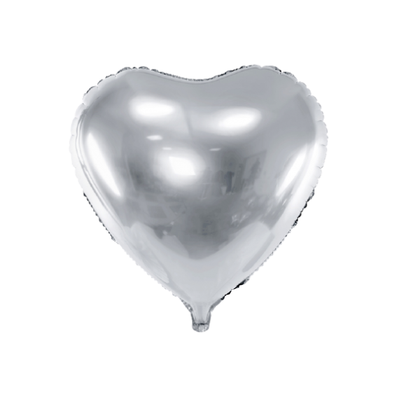 Balon foliowy serce srebrne