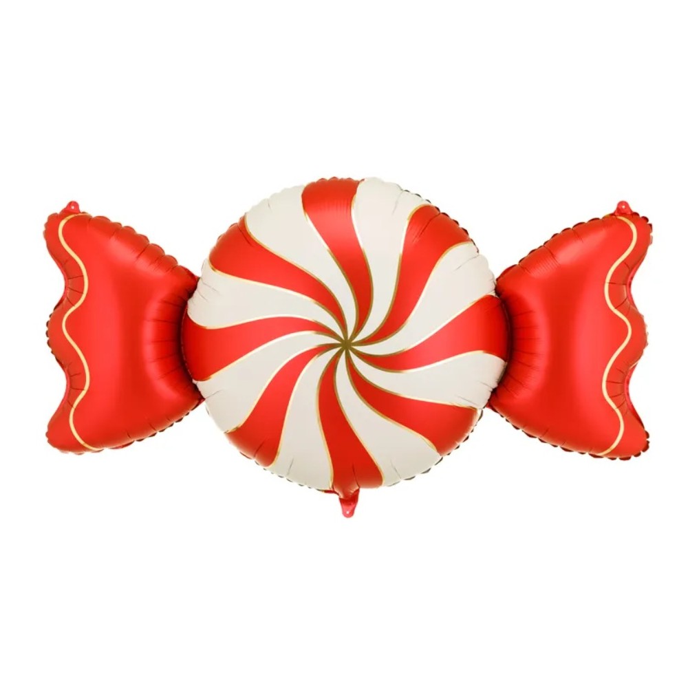 Balon foliowy Cukierek, 113x54 cm, beżowo-czerwony