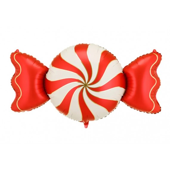 Balon foliowy Cukierek, 113x54 cm, beżowo-czerwony
