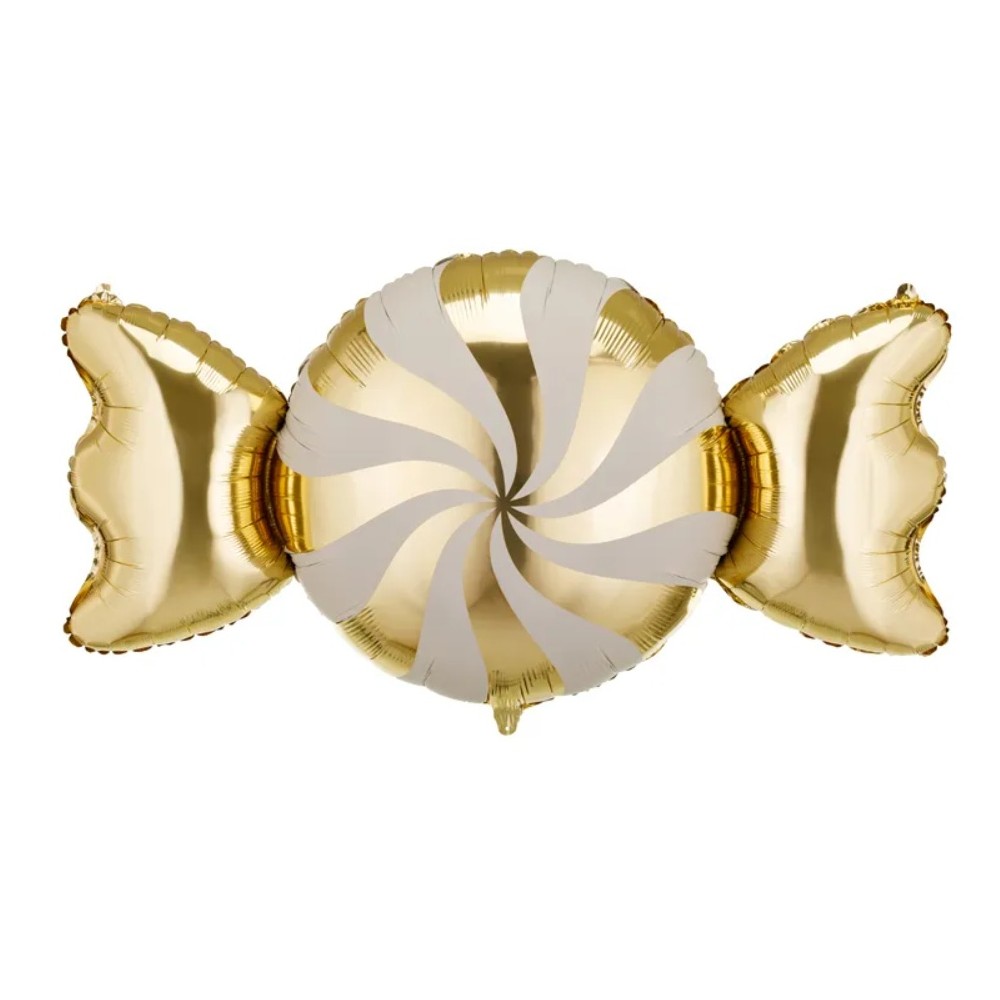 Balon foliowy Cukierek, 113x54 cm, beżowo-złoty