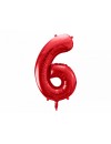 Balon foliowy Cyfra ''6'', 86cm czerwony