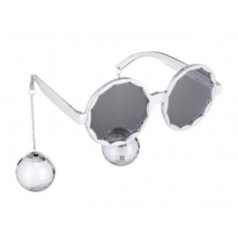 Okulary Kule disco, 16x6,5 cm, srebrny