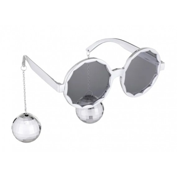 Okulary Kule disco, 16x6,5 cm, srebrny