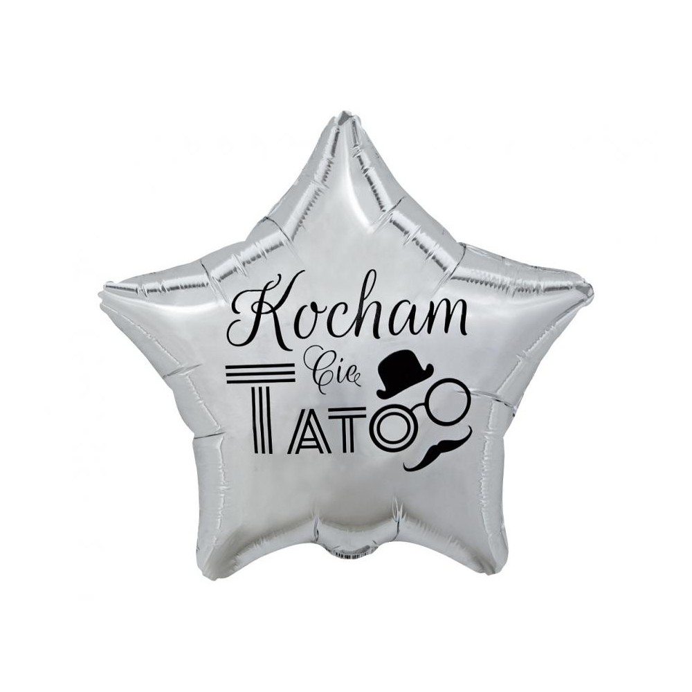Balon foliowy Kocham Cię Tato (srebrny)