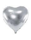 Balon foliowy serce srebrny XL