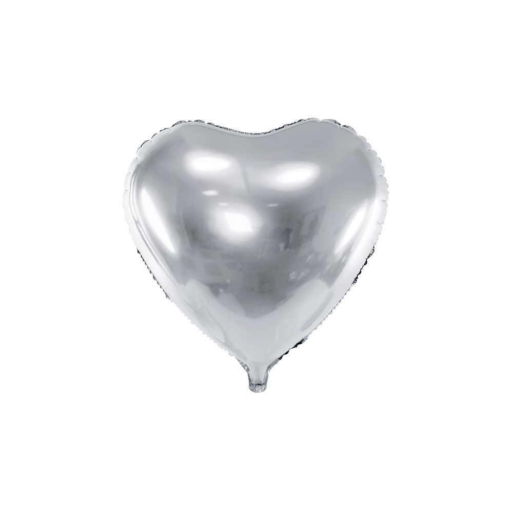 Balon foliowy serce srebrny XL
