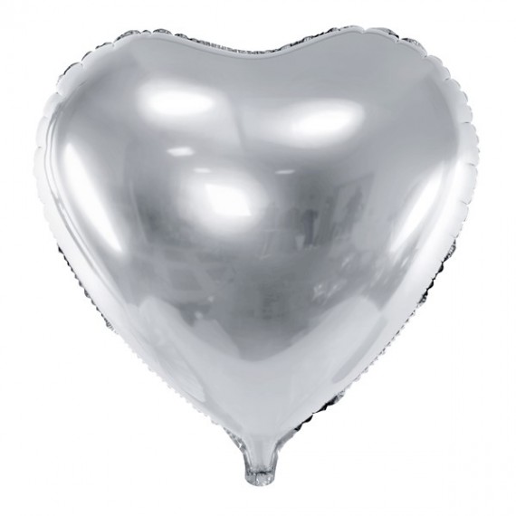 Balon foliowy serce srebrny XL