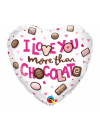 Balon foliowy serce 18" I love you more than chocolate