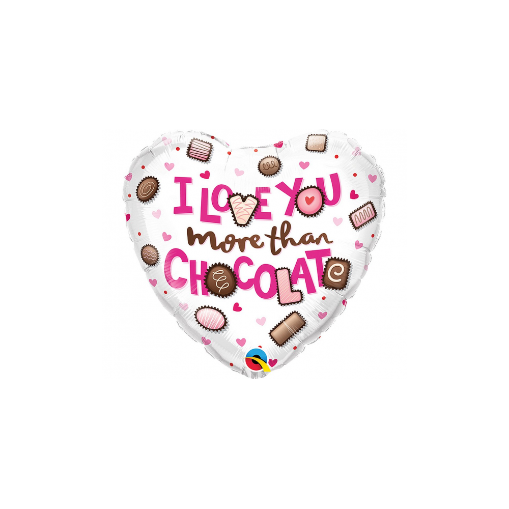 Balon foliowy serce 18" I love you more than chocolate