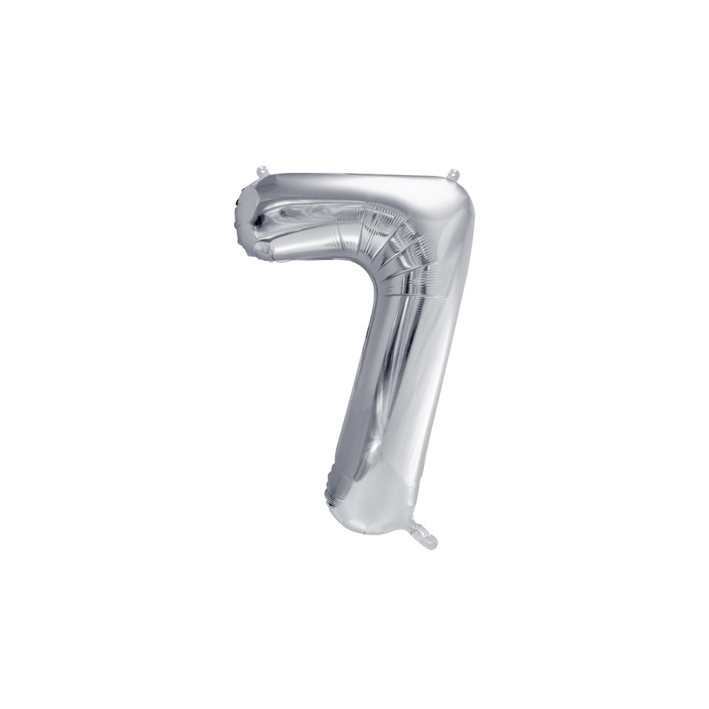Balon foliowy Cyfra ''7'', 86cm srebrny