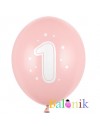 Balon lateksowy różowy cyfra 1