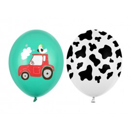 Balon lateksowy zielony traktor / farma