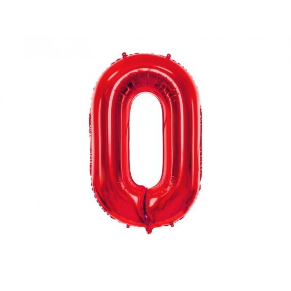 Balon foliowy Cyfra ''0'', 86cm czerwony