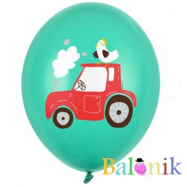 Balon lateksowy zielony traktor / farma