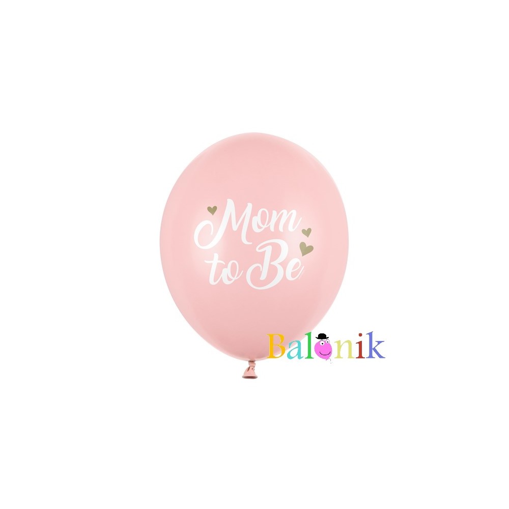 Balon lateksowy różowy Mom to be / będę mamą