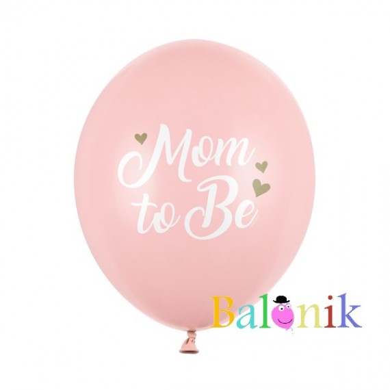 Balon lateksowy różowy Mom to be / będę mamą