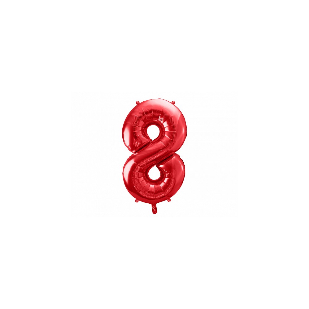 Balon foliowy Cyfra ''8'', 86cm czerwony