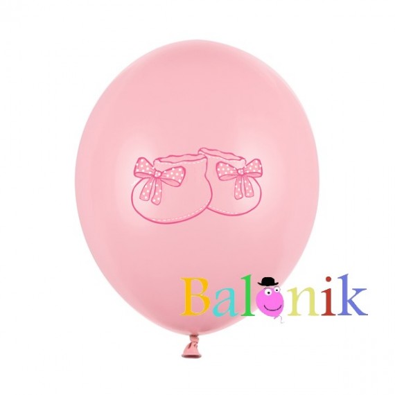 Balon lateksowy różowy buciki dziecięce