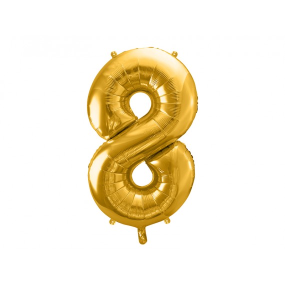 Balon foliowy Cyfra"8'', 86cm złoty