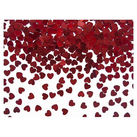Konfetti Serca, czerwony, 5mm, 30g