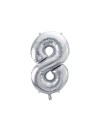 Balon foliowy Cyfra ''8'', 86cm srebrny