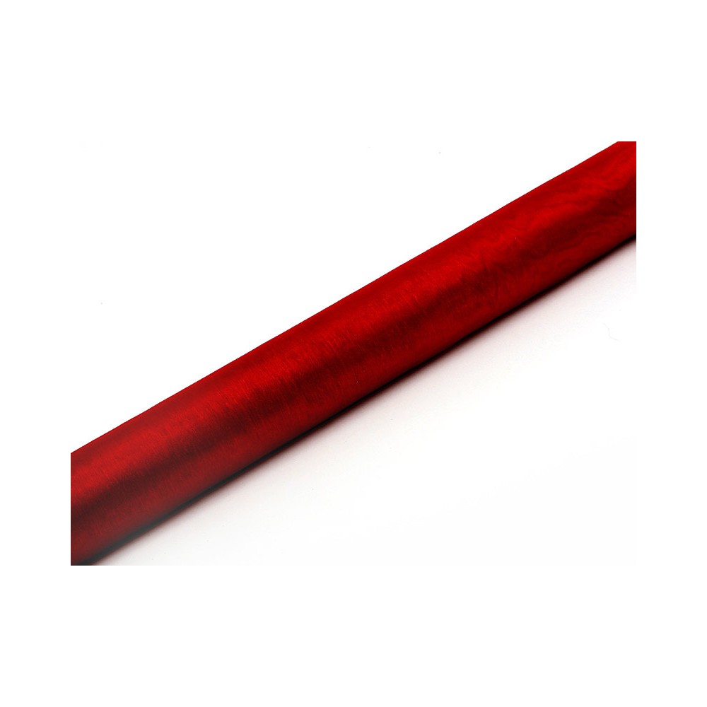 Organza Gładka, czerwony, 0,36 x 9m
