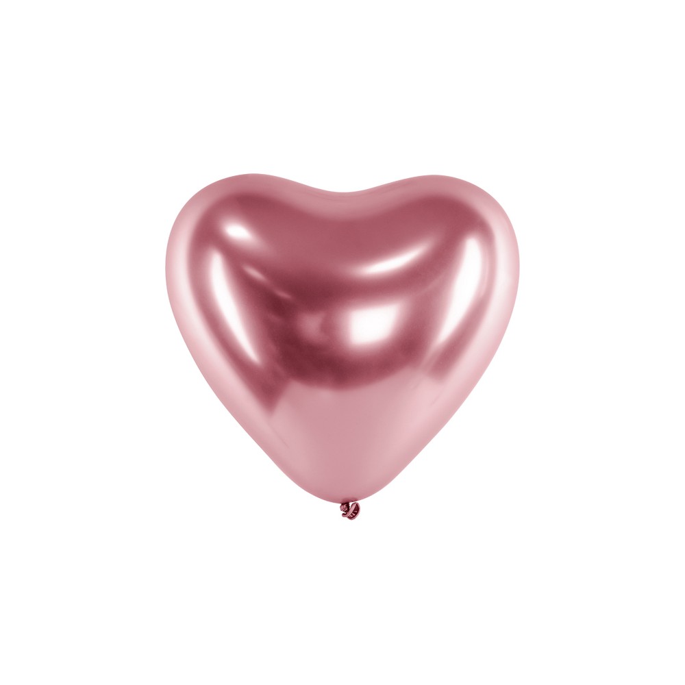 Balony lateksowe serca, różowe złoto 30 cm