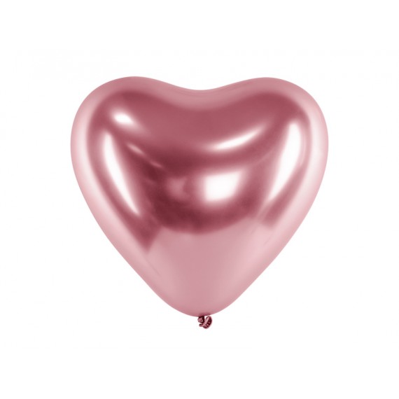 Balony lateksowe serca, różowe złoto 30 cm