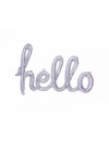 Balon foliowy Hello, srebrny holograficzny