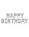 Balon foliowy Happy Birthday, 340x35cm, srebrny