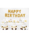 Balon foliowy Happy Birthday, 340x35cm, złoty