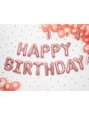 Balon foliowy Happy Birthday, 340x35cm, złoty róż