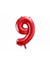 Balon foliowy Cyfra ''9'', 86cm czerwony