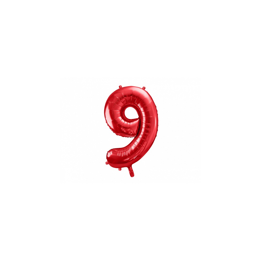 Balon foliowy Cyfra ''9'', 86cm czerwony