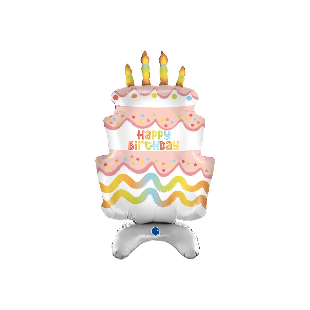 Balon foliowy stojący tort happy birthday