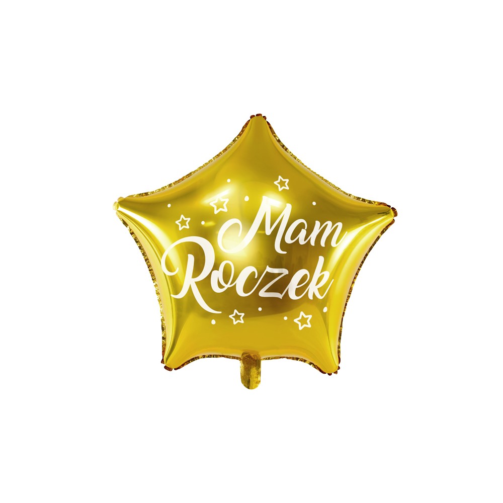 Balon foliowy gwiazda złota Mam Roczek