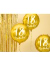 Balon foliowy 18th Birthday, złoty, 45cm