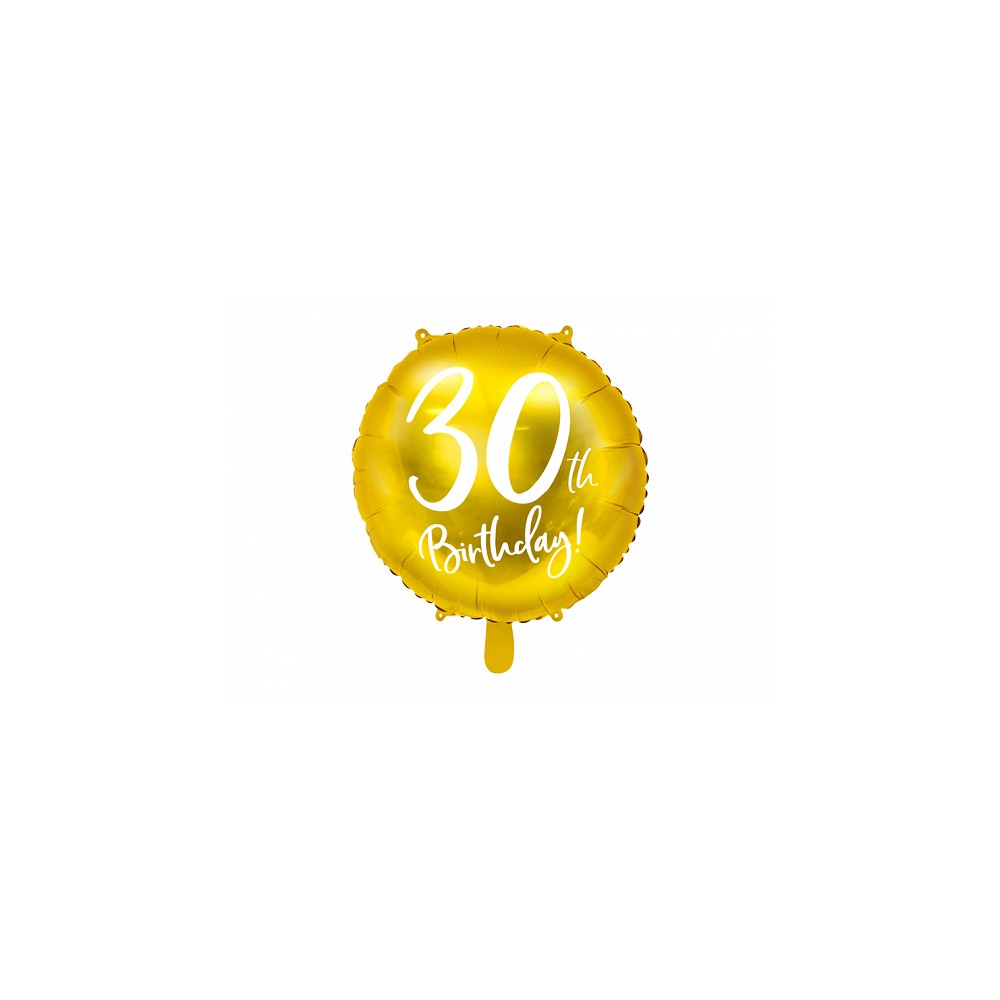 Balon foliowy 30th Birthday, złoty, 45cm