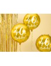 Balon foliowy 40th Birthday, złoty, 45cm