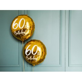 Balon foliowy 60th Birthday, złoty, 45cm