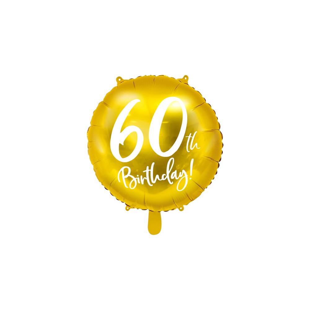 Balon foliowy 60th Birthday, złoty, 45cm