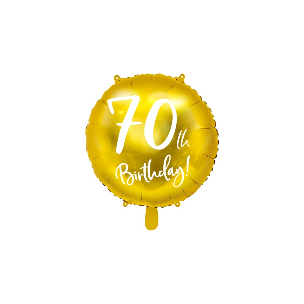 Balon foliowy 70th Birthday, złoty, 45cm