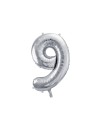 Balon foliowy Cyfra ''9'', 86cm srebrny