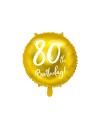 Balon foliowy 80th Birthday, złoty, 45cm