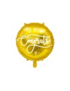 Balon foliowy Congrats! / gratulacje, złoty