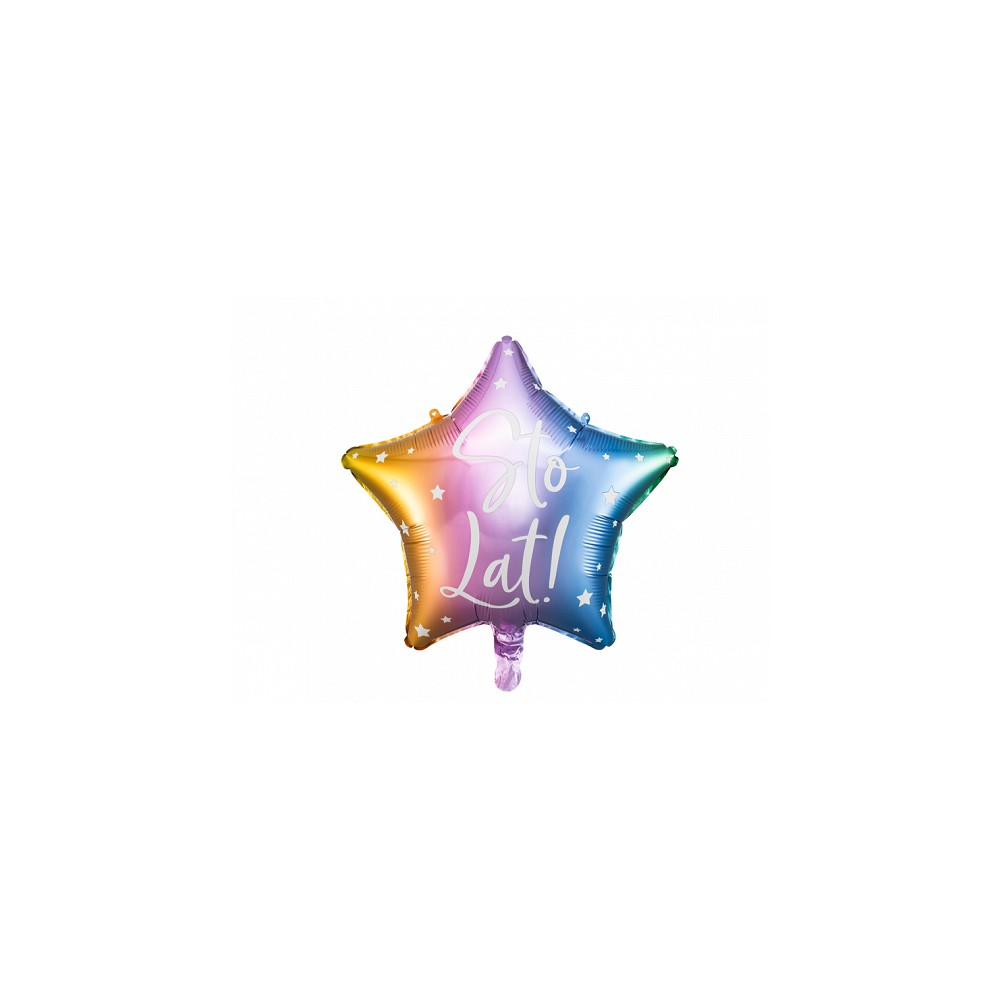 Balon foliowy Sto Lat! tęczowy