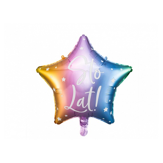 Balon foliowy Sto Lat! tęczowy