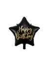 Balon foliowy Happy Birthday, czarny
