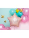Balon foliowy Happy Birthday, jasny pudrowy róż