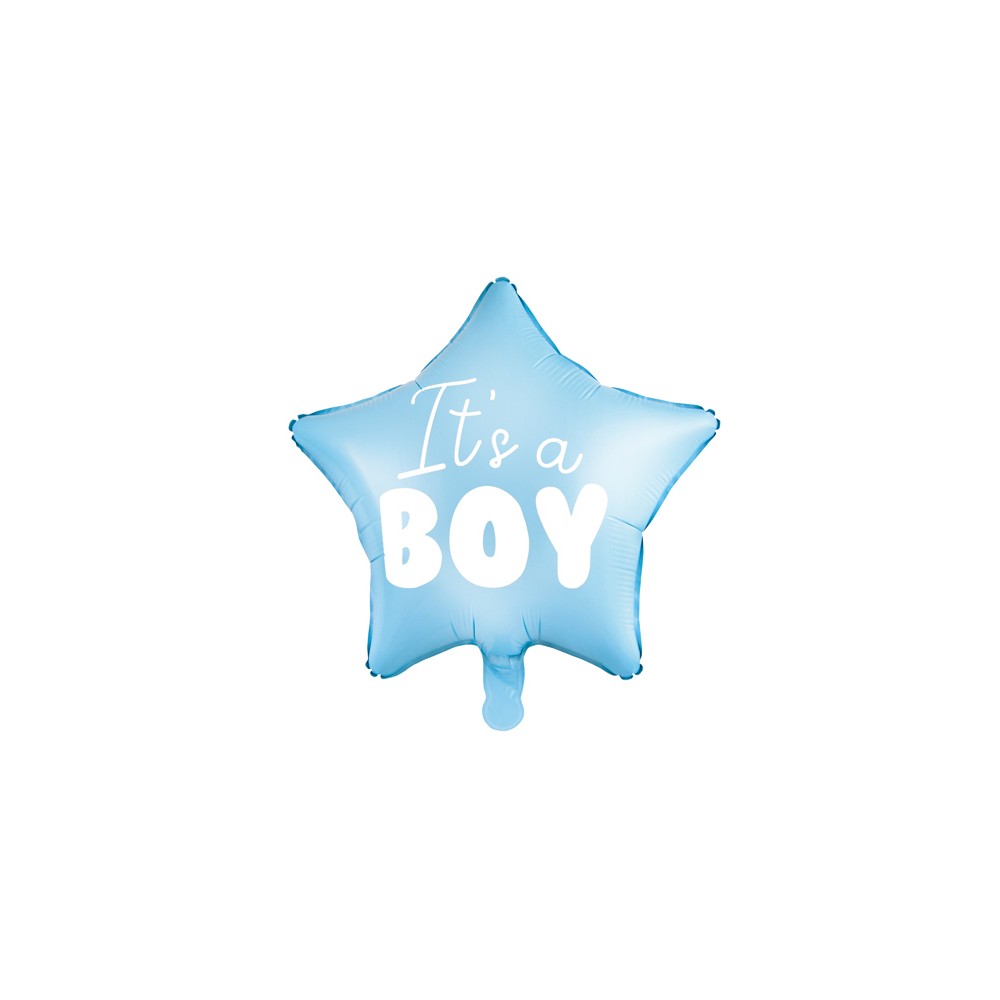 Balon foliowy Gwiazdka - It's a boy, jasny niebieski